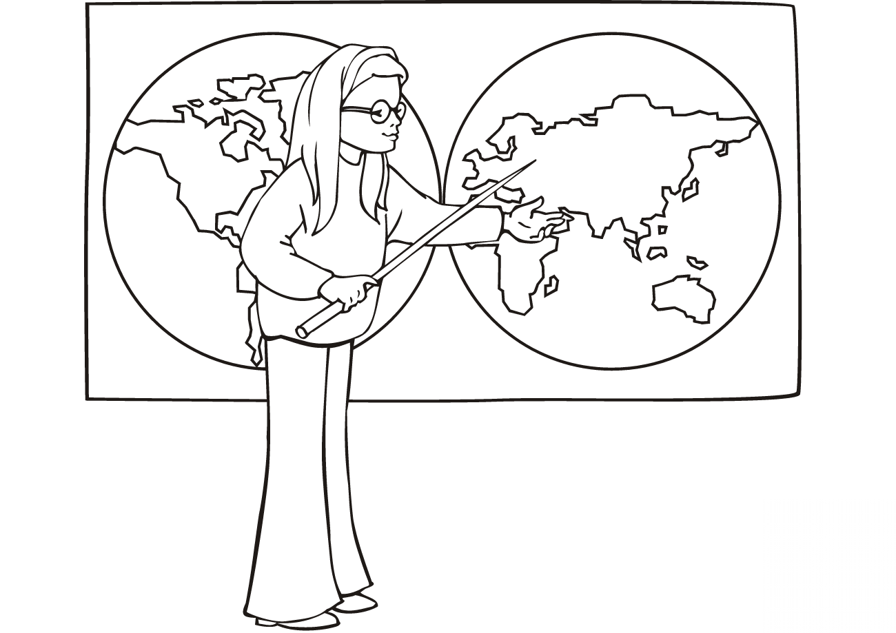 School Girl on Geography Lesson