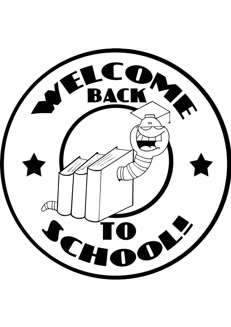 Mascot Bookworm with Text Back to...