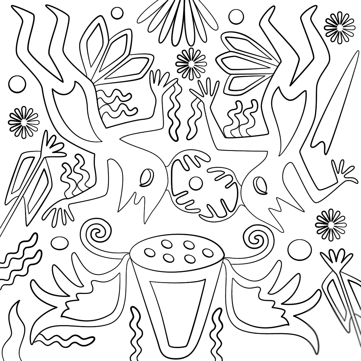 Huichol Art - Abstract Figures