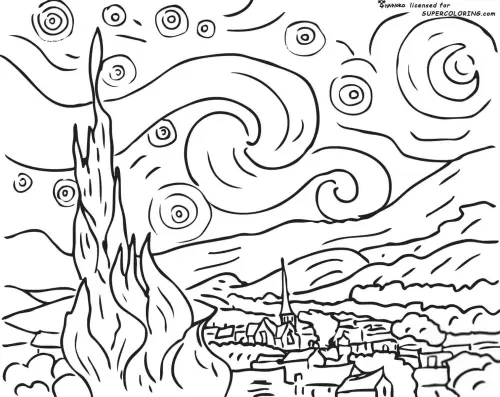kolorowanka Vincent Van Gogh