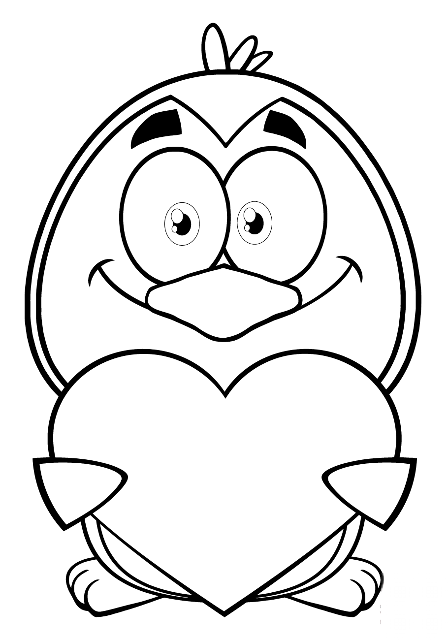 Penguin Cartoon Character Holding a...