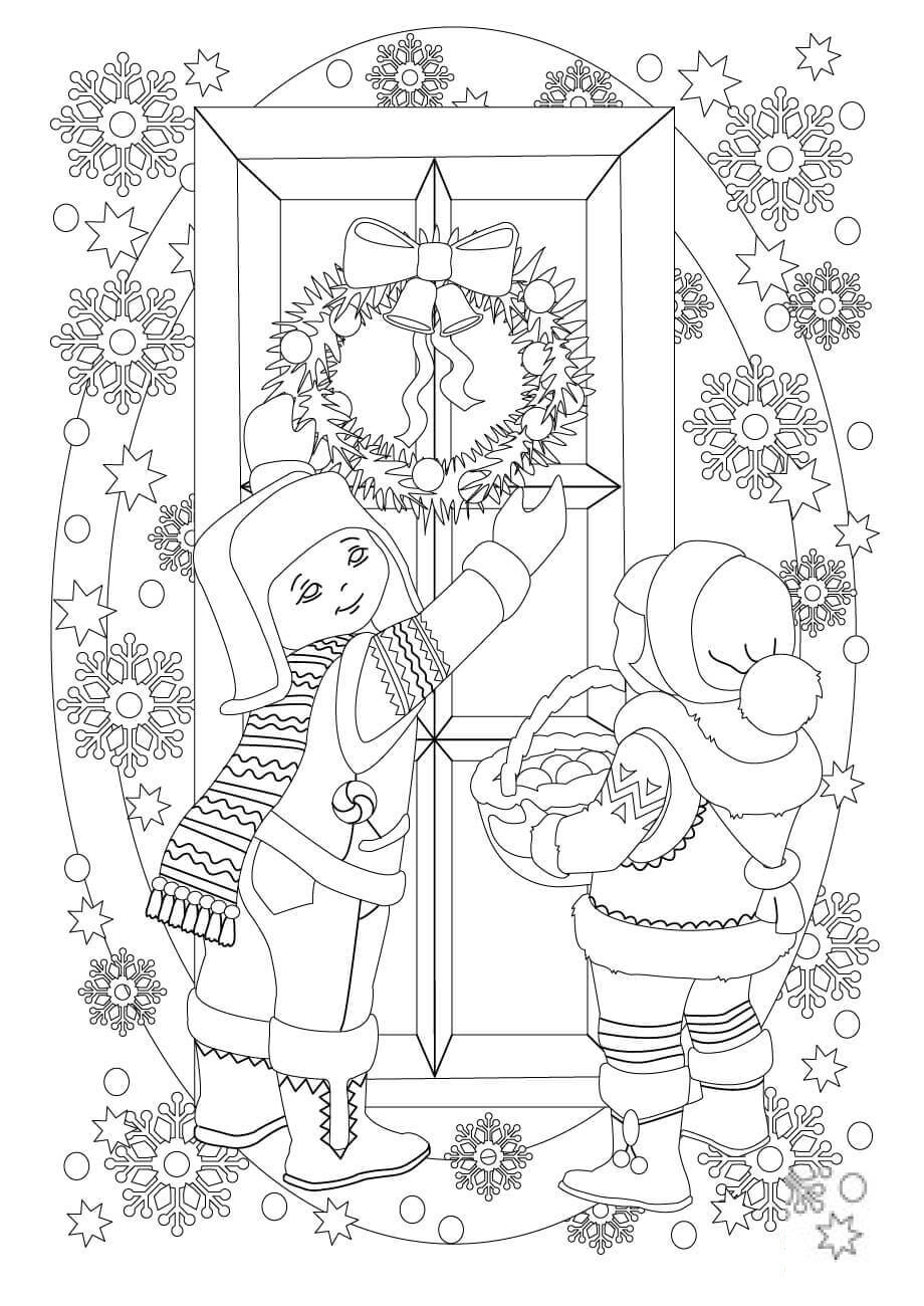 Christmas Wreath on the Door