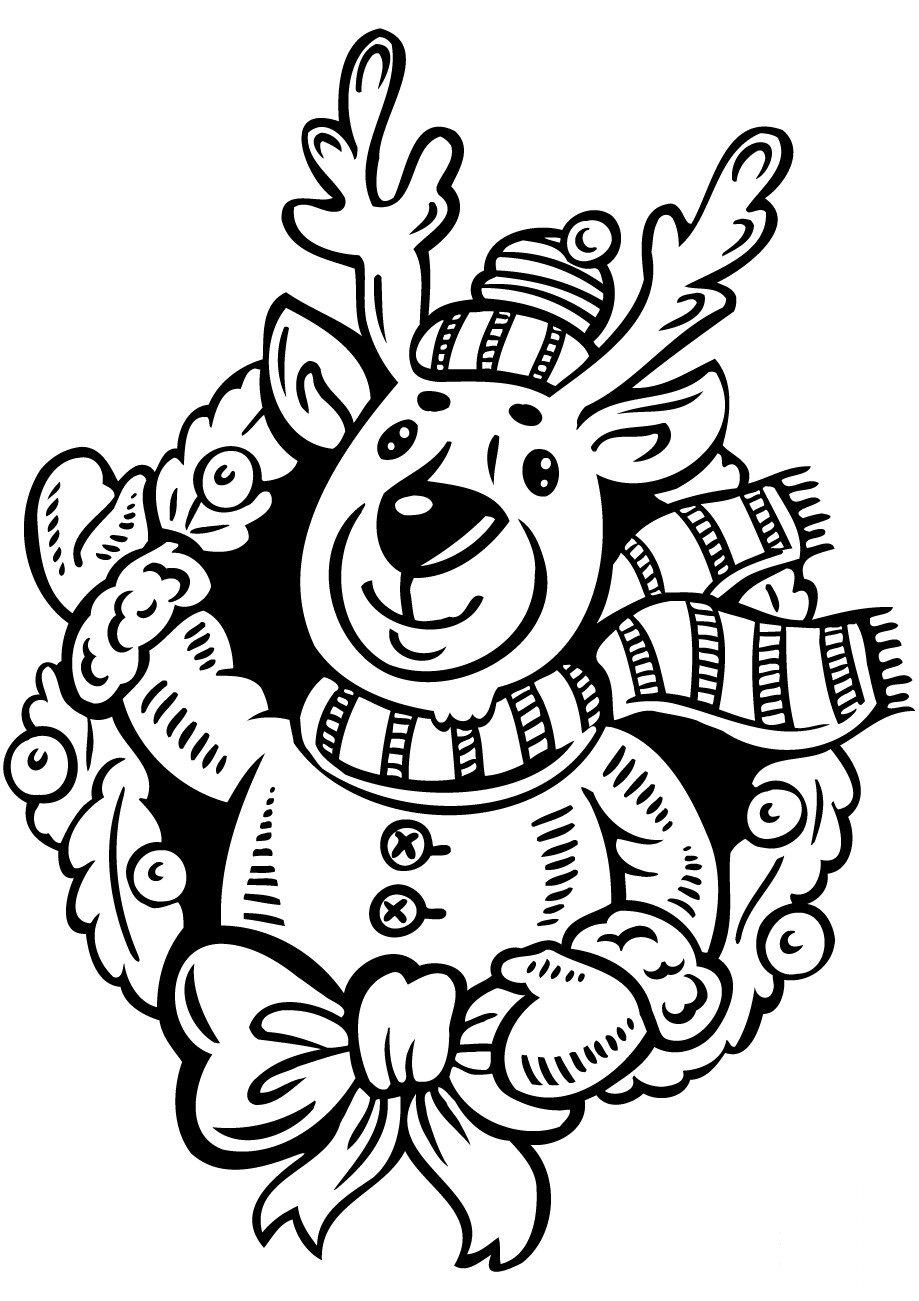 Christmas Wreath with Reindeer