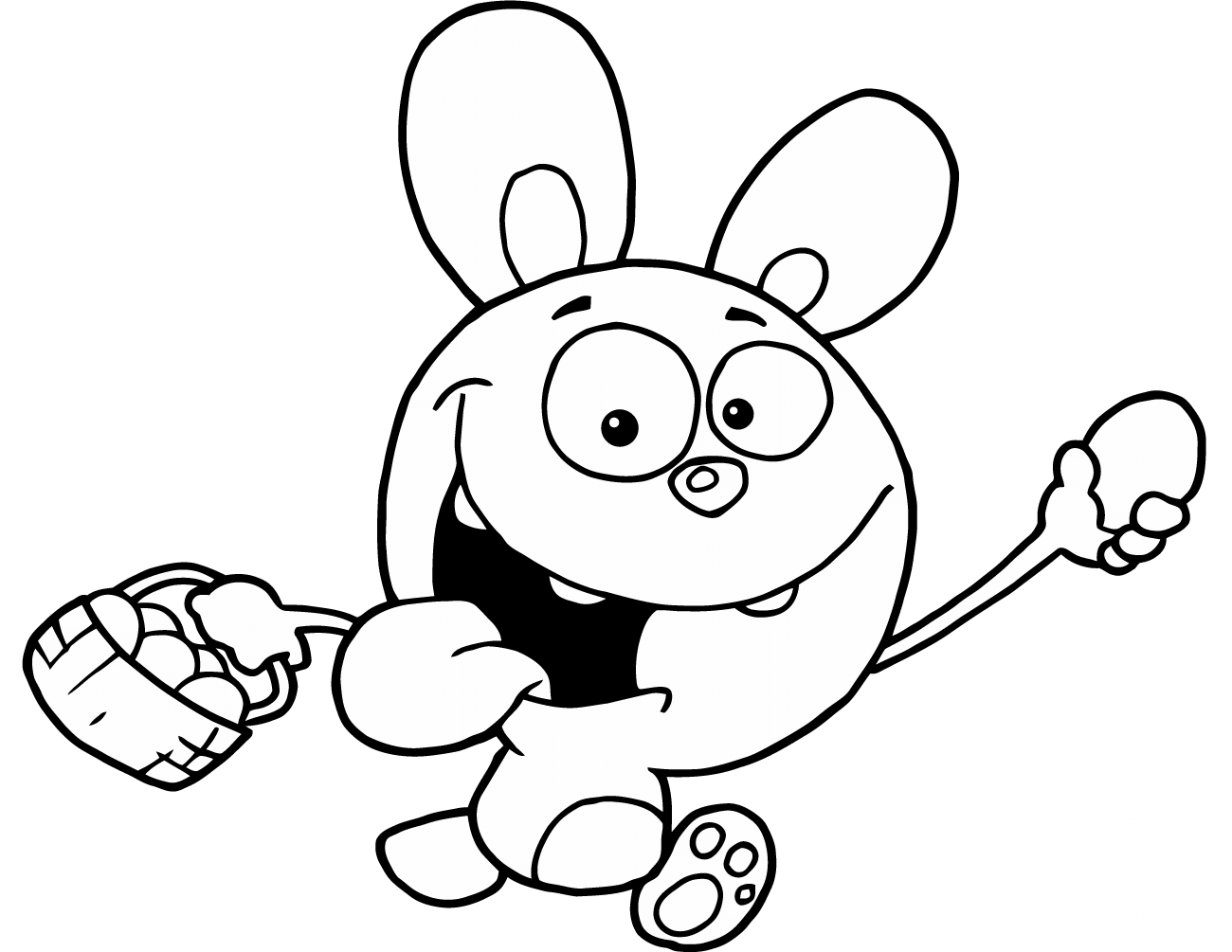 Easter Rabbit Running and Holding...