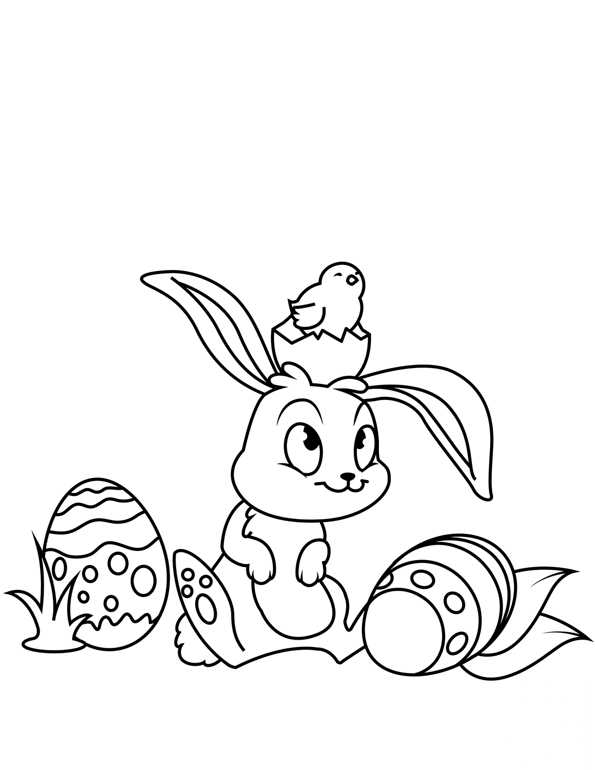 Cute Easter Bunny and Chick