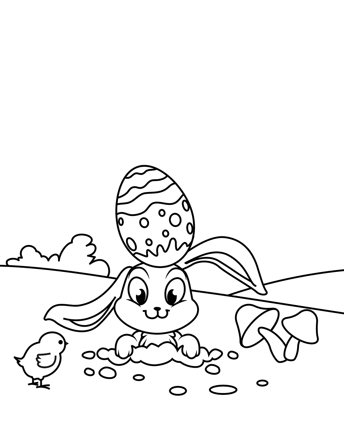 Cute Easter Chick and Rabbit