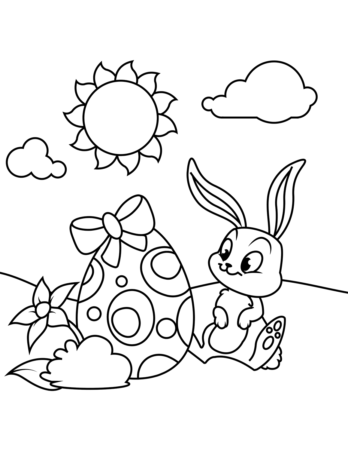 Cute Bunny and Easter Egg