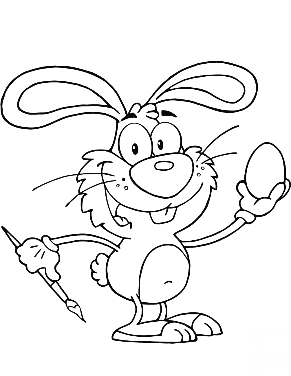 Happy Rabbit Painting Easter Egg
