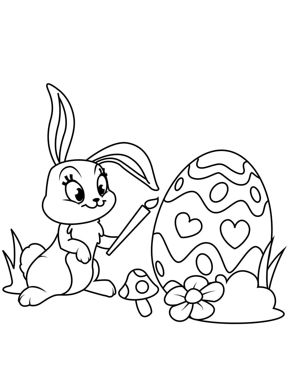 Cute Easter Bunny Painting Egg