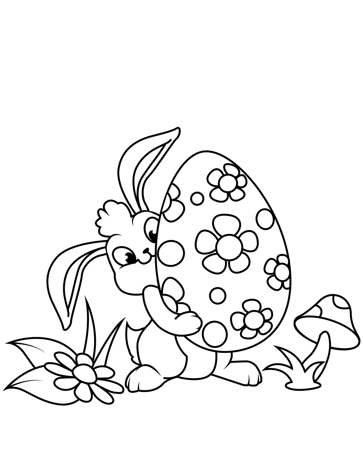 Cute Easter Bunny and Egg