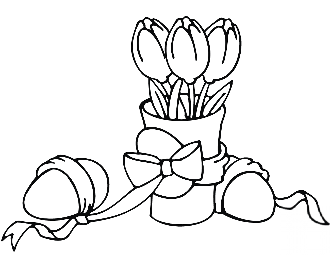 Easter Tulips and Eggs