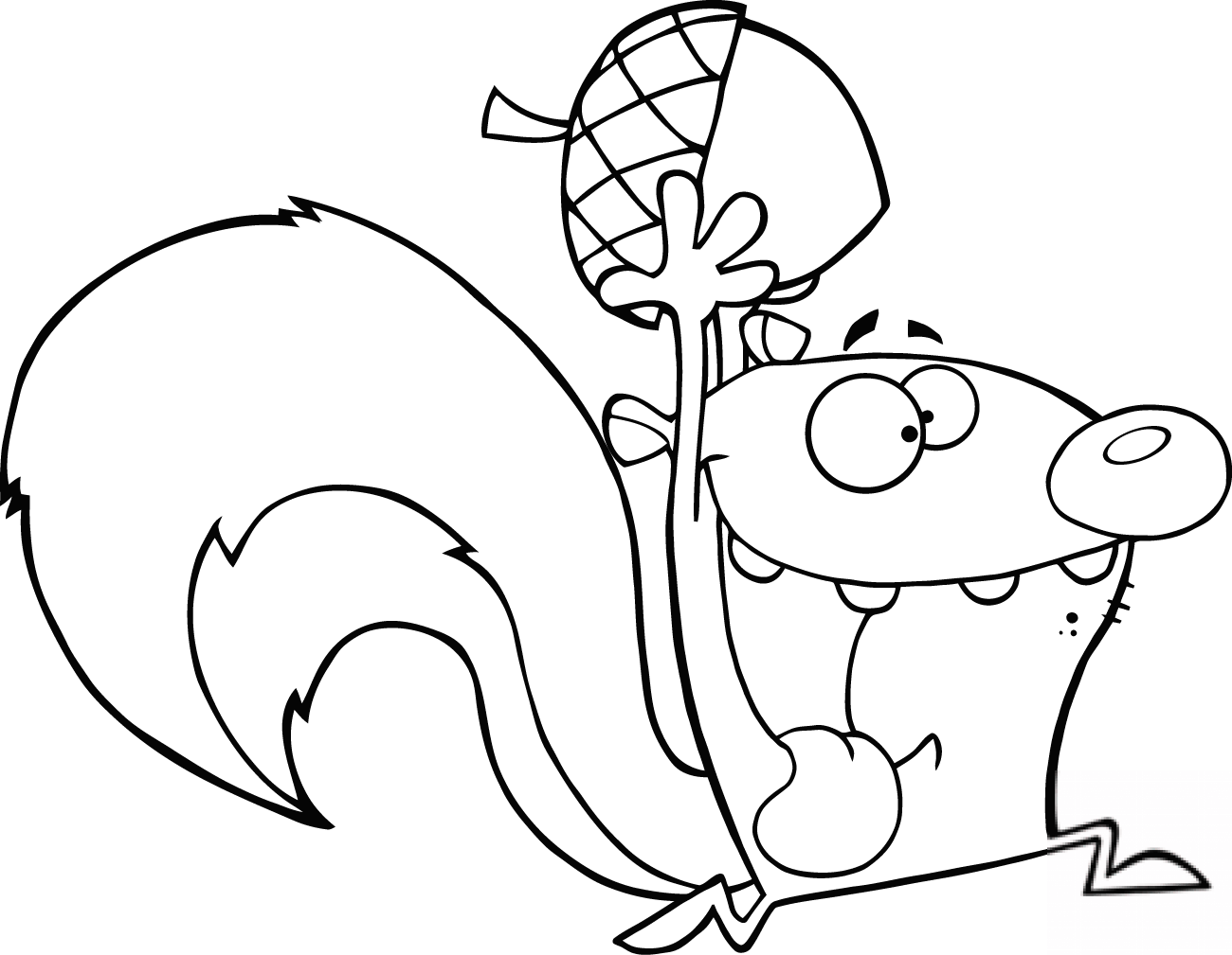 Crazy Cartoon Squirrel Running with...