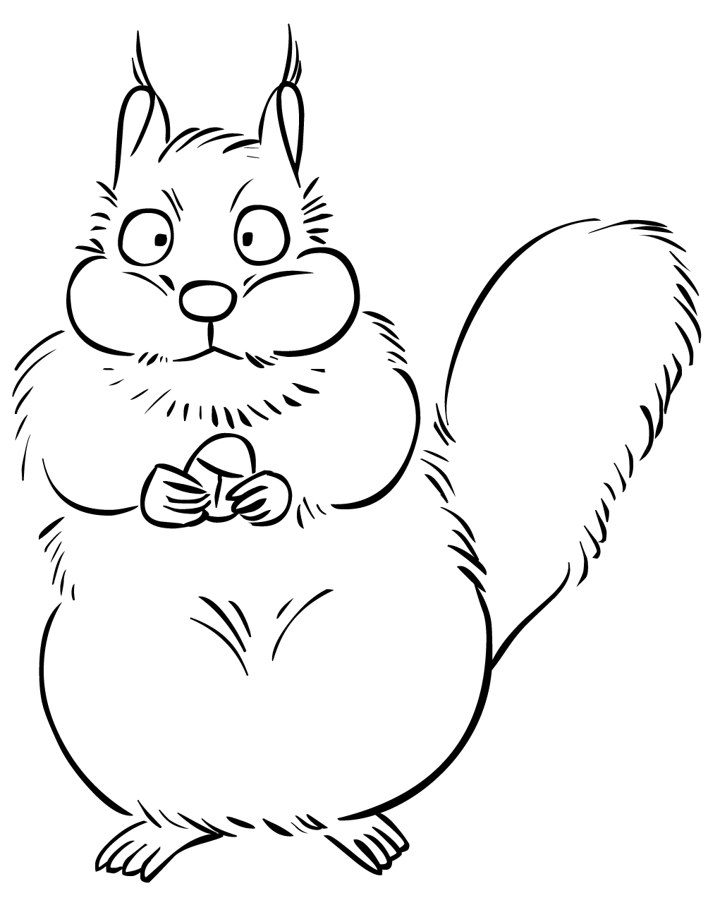Cartoon Squirrel with Acorn