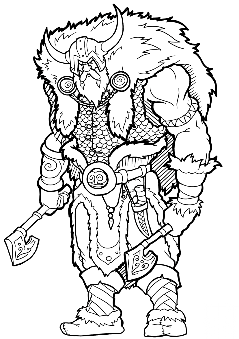 Viking with Two Axes