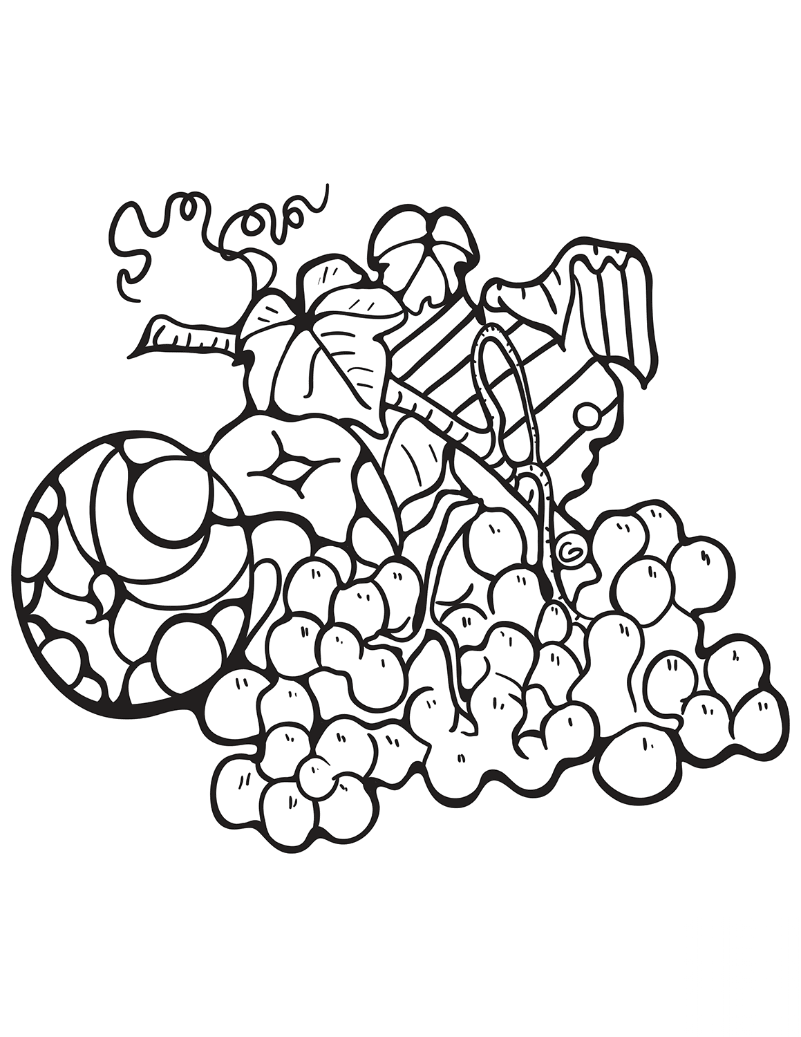 Zentangle Apple and Grape