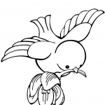 Bird Carrying Flower