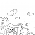 Boy Watering Flowers and Cute...