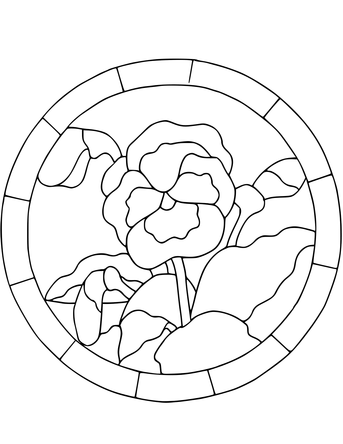 Stained Glass Pansy Flower