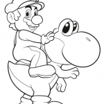 Mario jeżdzący na Yoshim