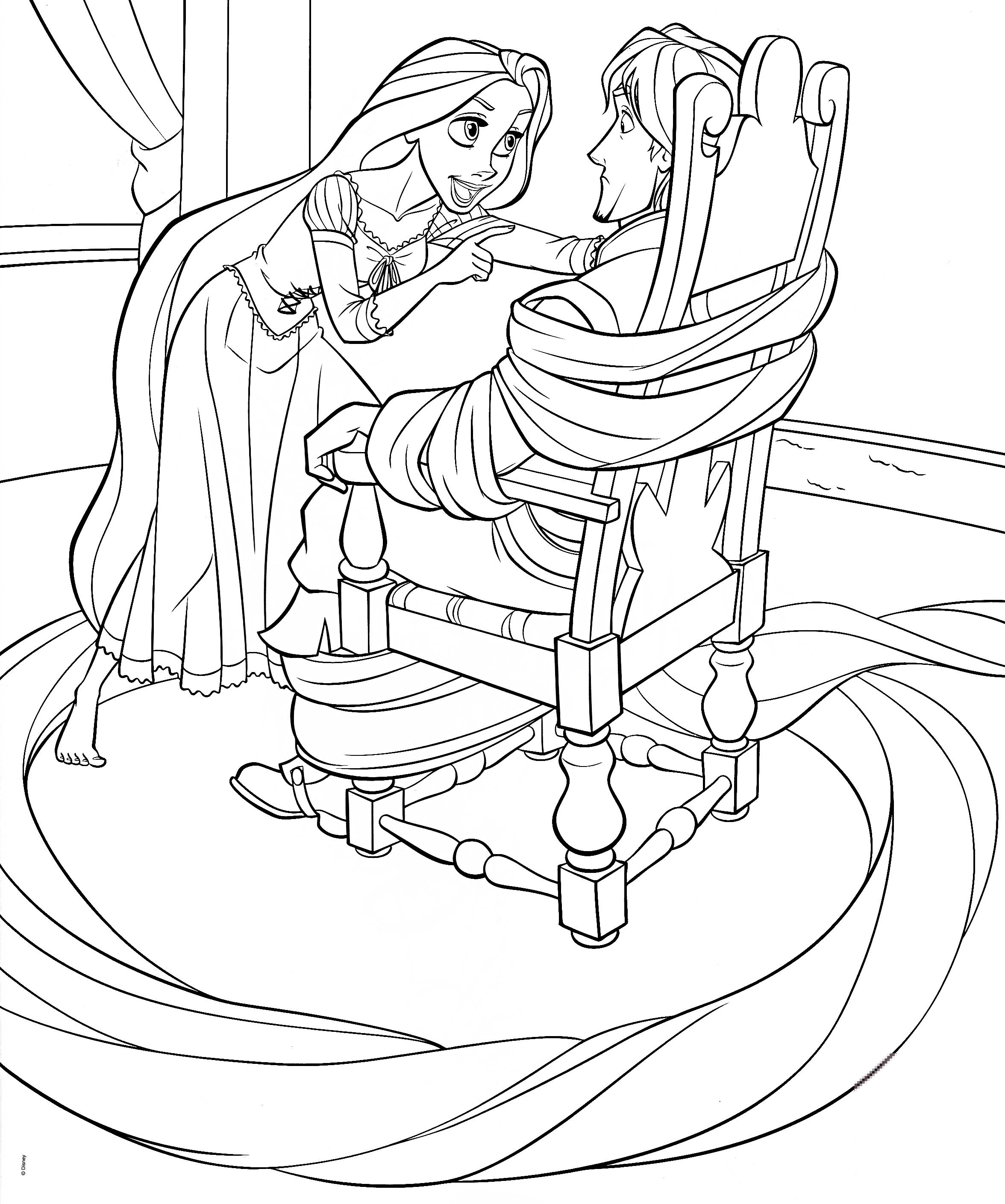 Rapunzel Ties up Flynn