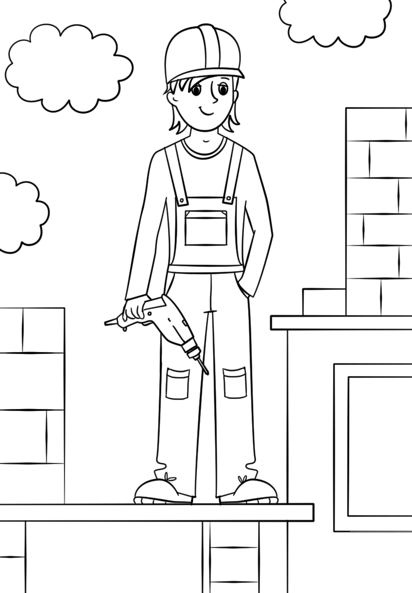 Girl Construction Worker