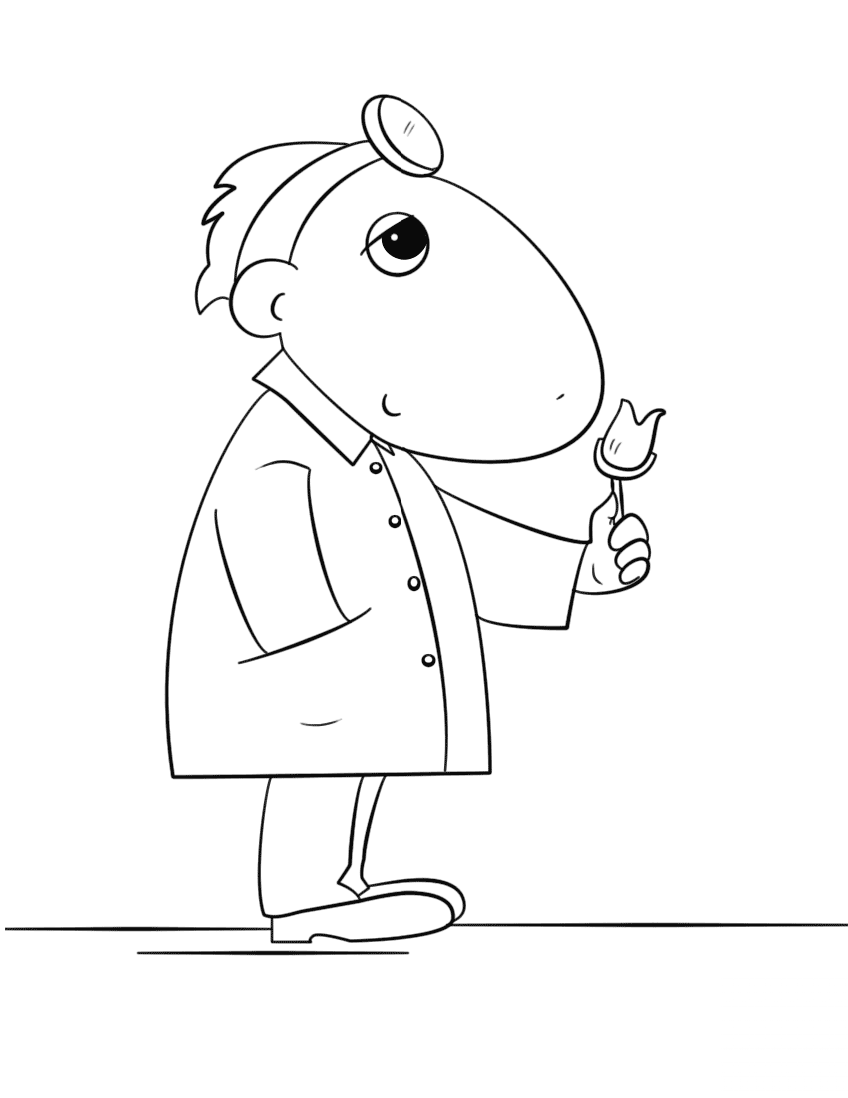 Cartoon Dentist Doctor with a Tooth...