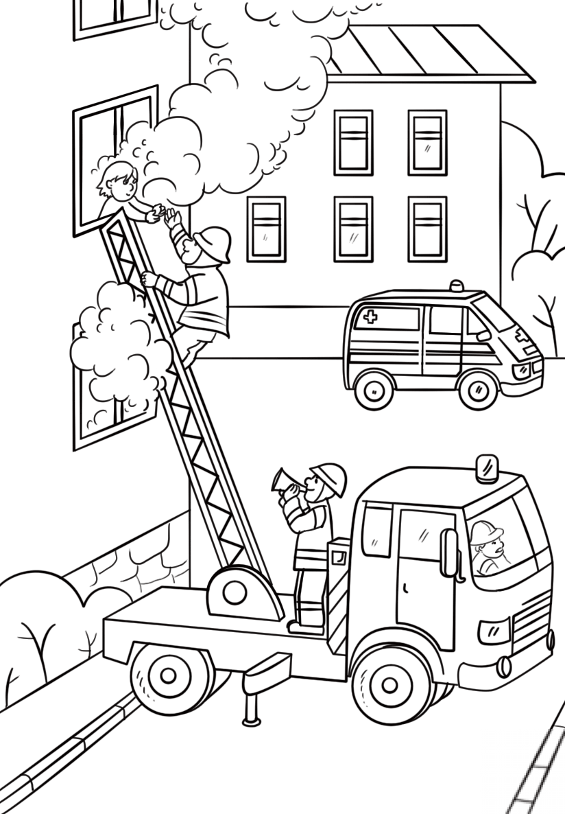 Fireman is Climbing up the Truck...