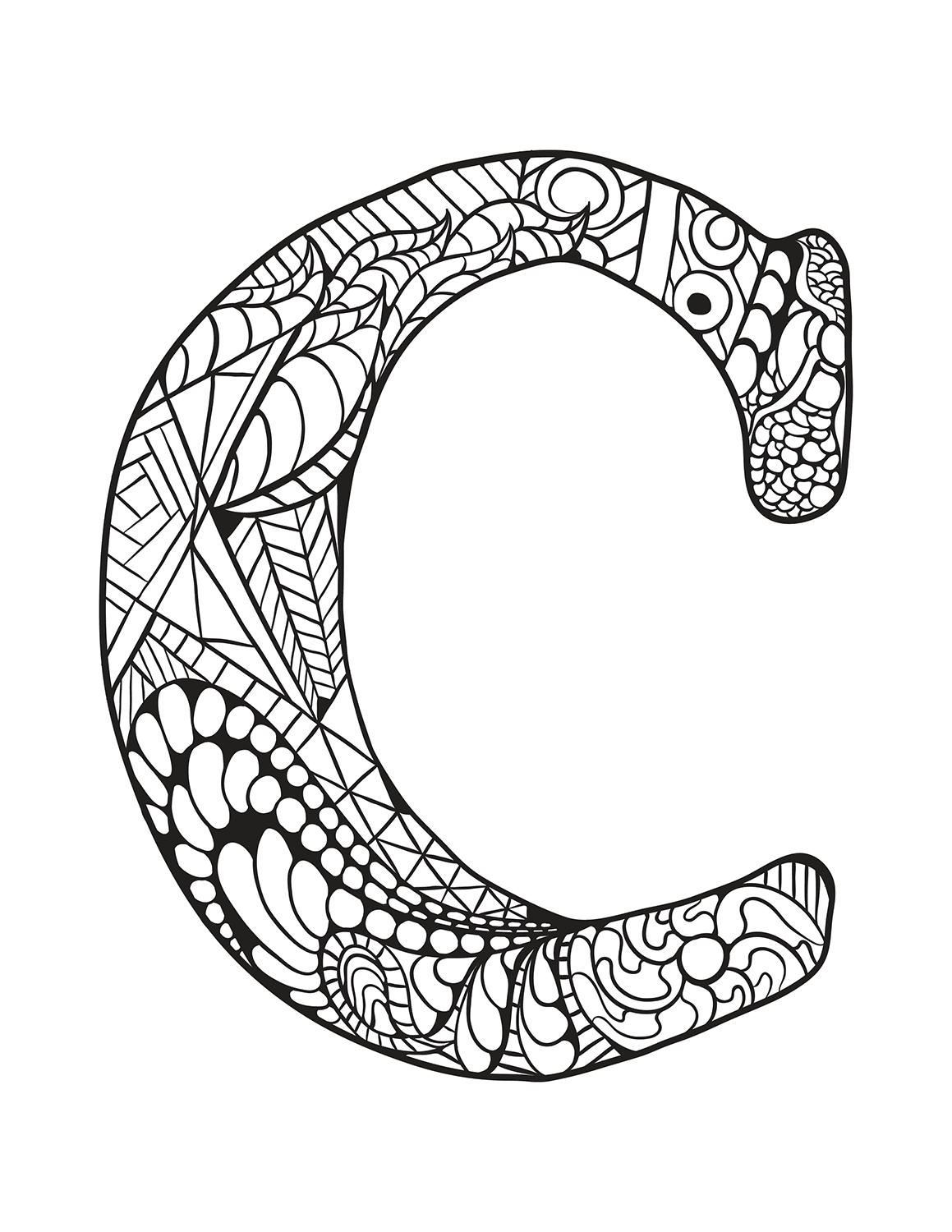 Letter C Zentangle