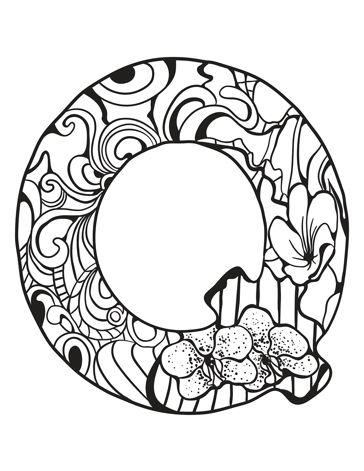 Letter Q Zentangle