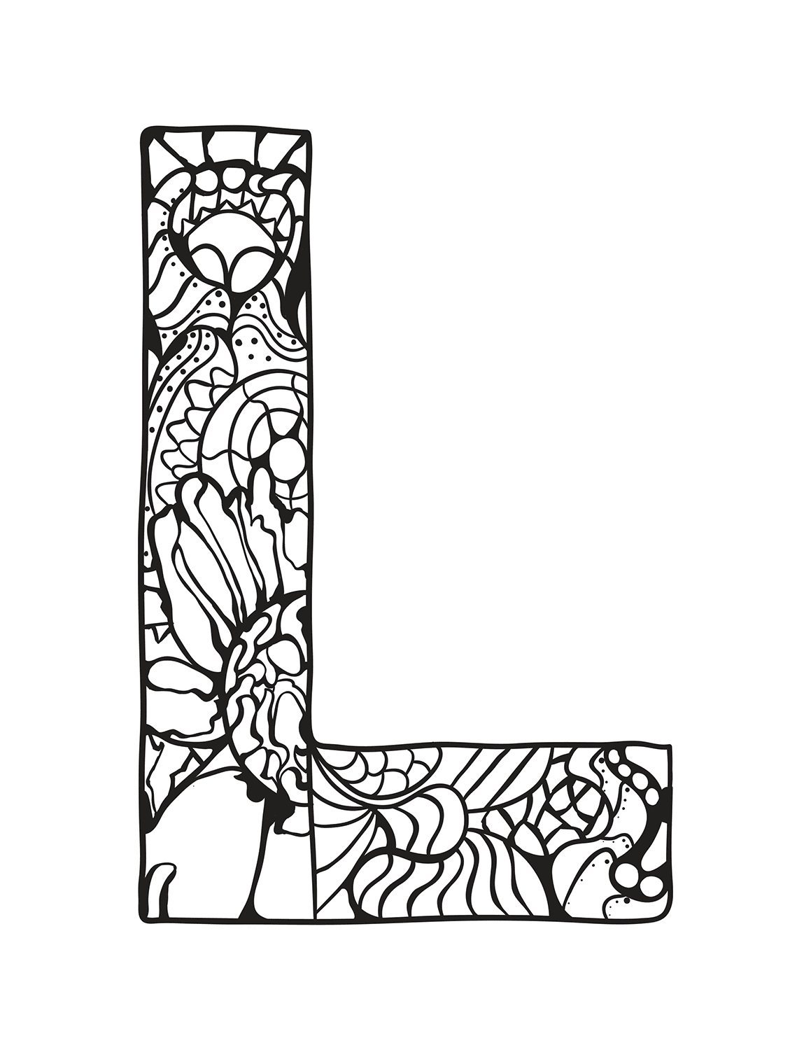 Letter L Zentangle
