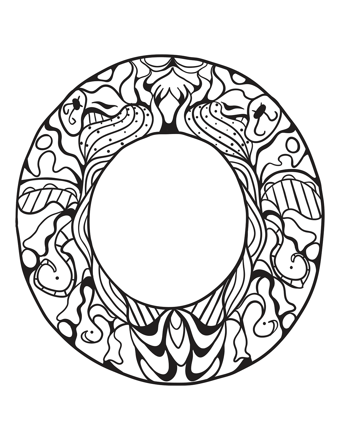 Letter O Zentangle