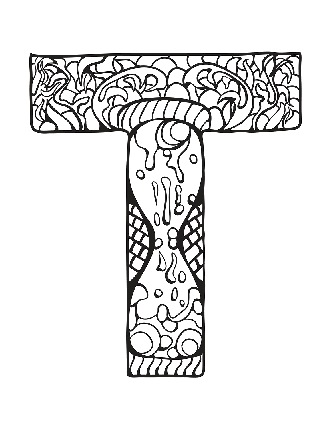 Letter T Zentangle
