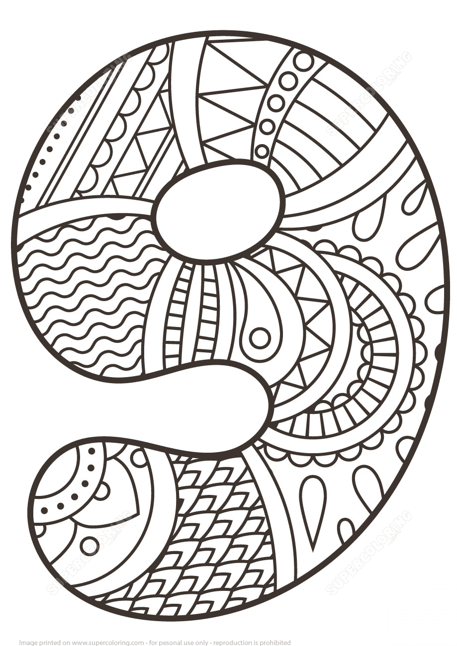 kolorowanka Zentangle Numbers
