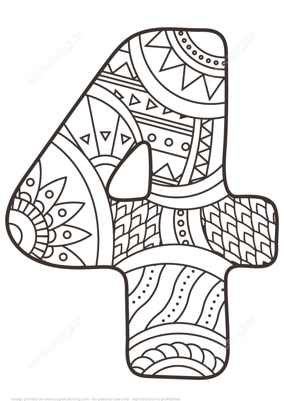 Number 4 Zentangle