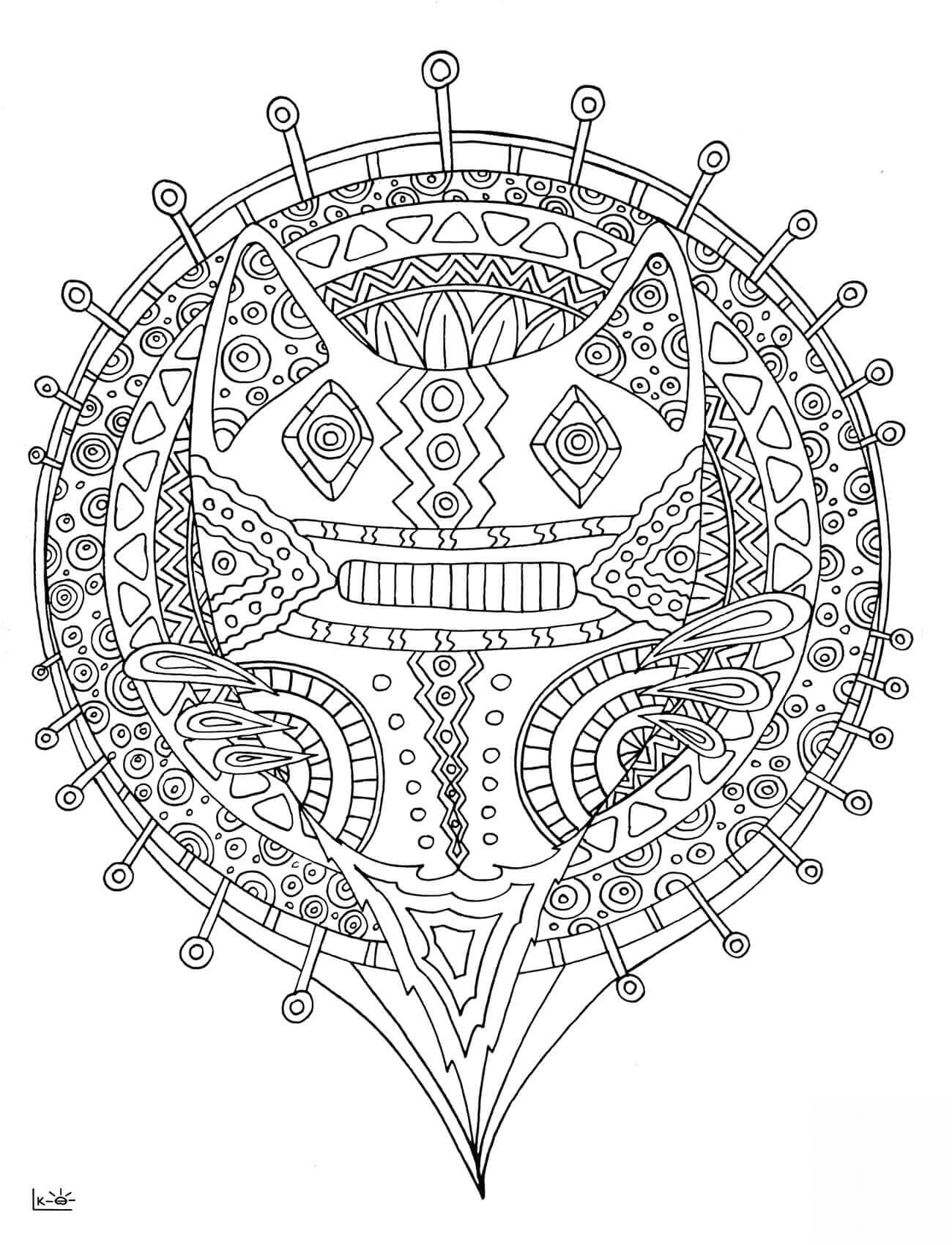 Forest Cat with Tribal Pattern