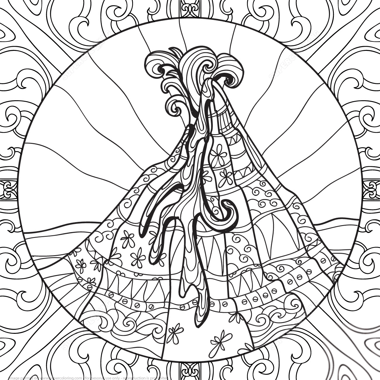 Volcano Zentangle