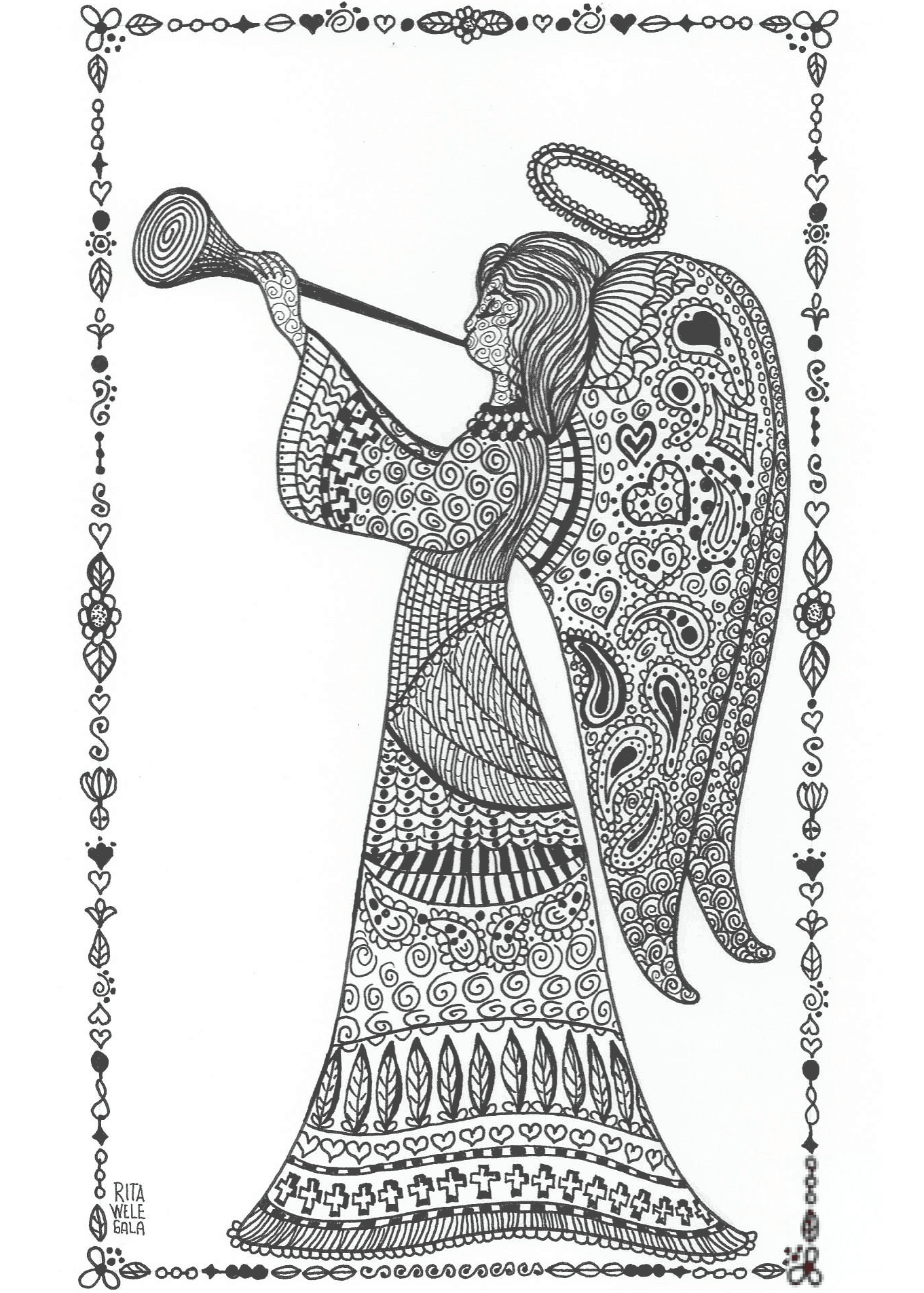 Angel Zentangle