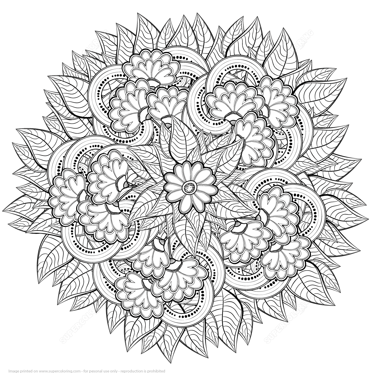 Abstract Flowers Zentangle