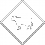 "Cattle Crossing" Sign in Ontario