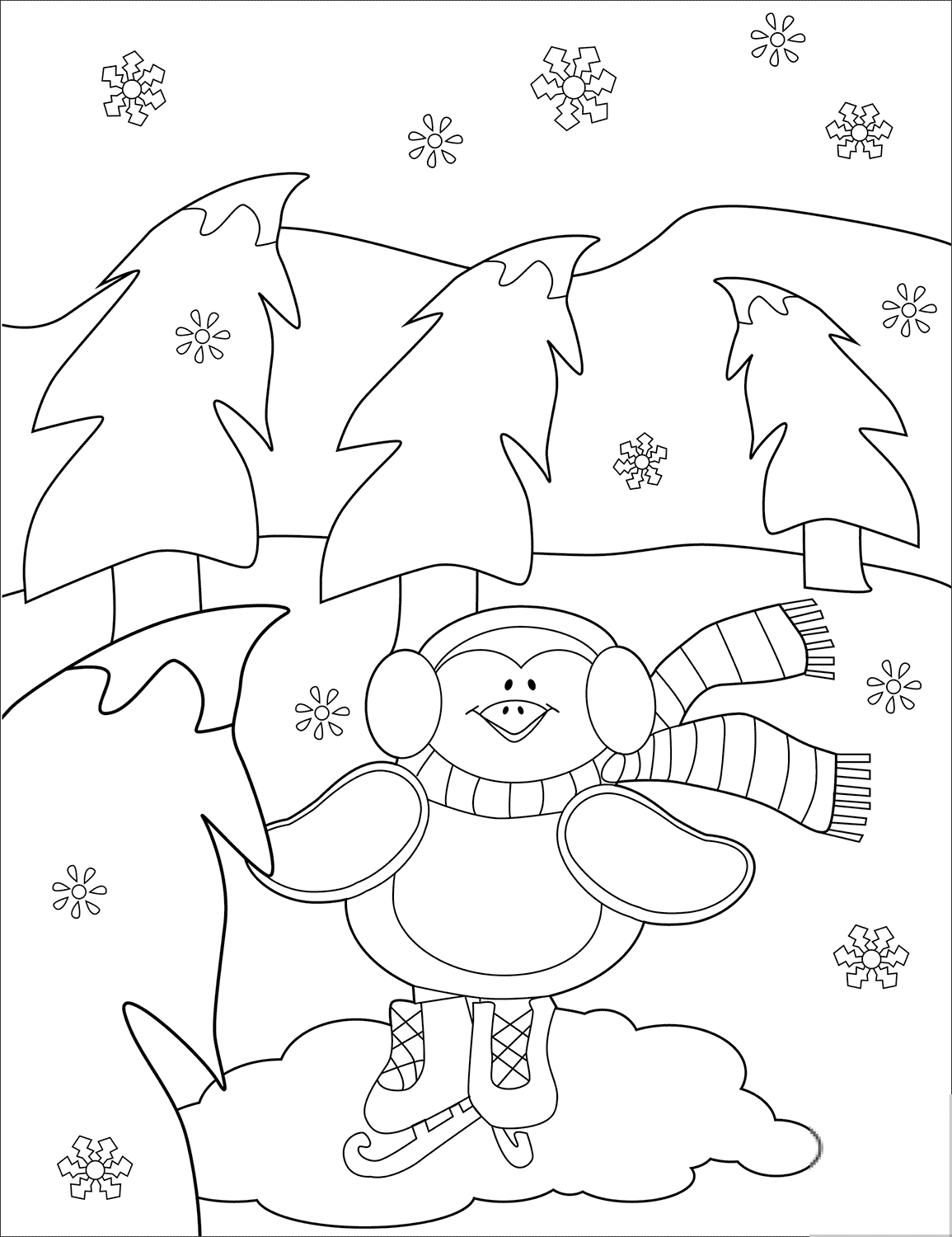 Cute Penguin Ice Skating