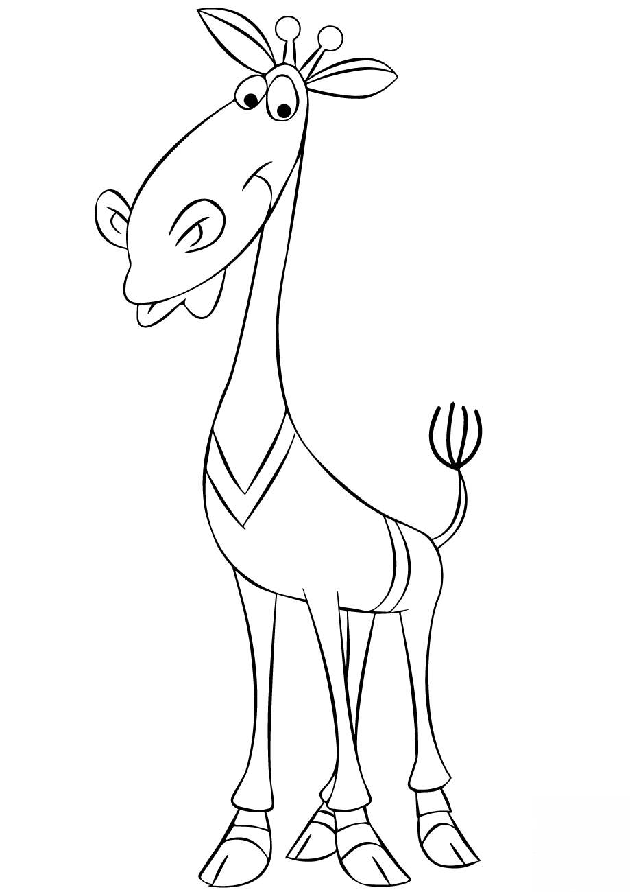 Cartoon Giraffe Wearing a Sweater