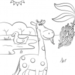 Giraffe Eating Banana