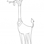 Cartoon Giraffe with Neck Brace