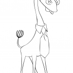 Cartoon Giraffe Wearing a Tie